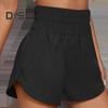 Женские летние шорты, спортивные шорты с высокой эластичной резинкой на талии, свободные мягкие, быстросохнущие, дышащие, с разрезом подол, женские мини-шорты с резинкой для бега