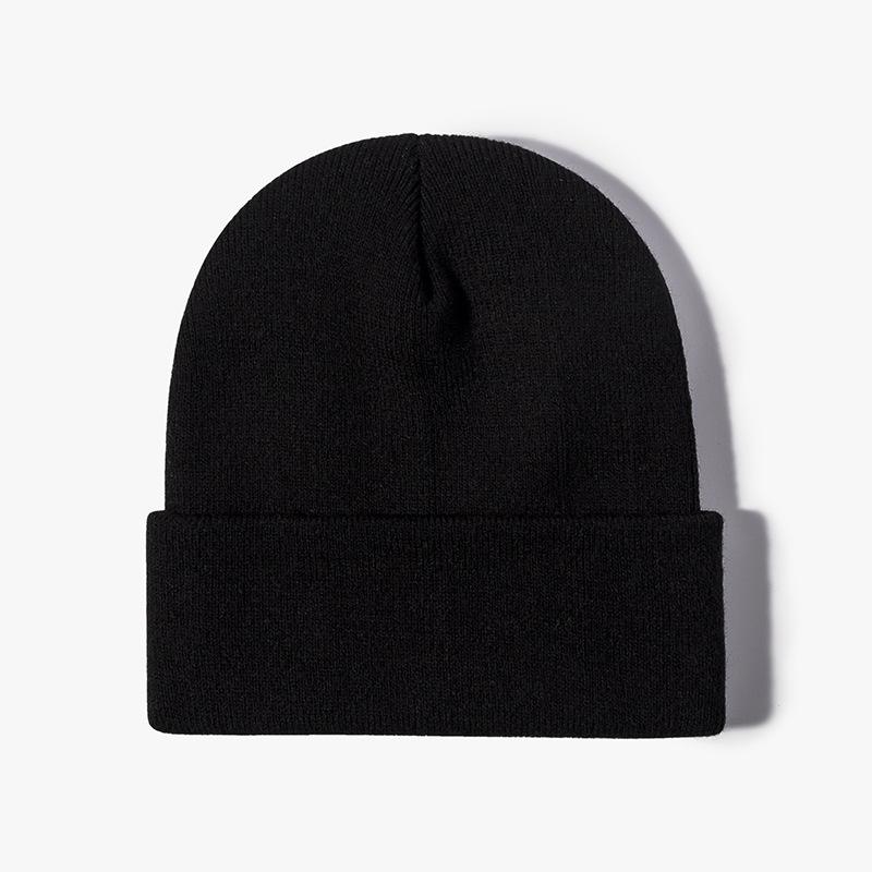 Knitted Hat Women's Winter Jacquard Four Corners Warm Thickened Men's Cold Hat Outdoor Black Versatile Wool Hat Purple Cold Protection