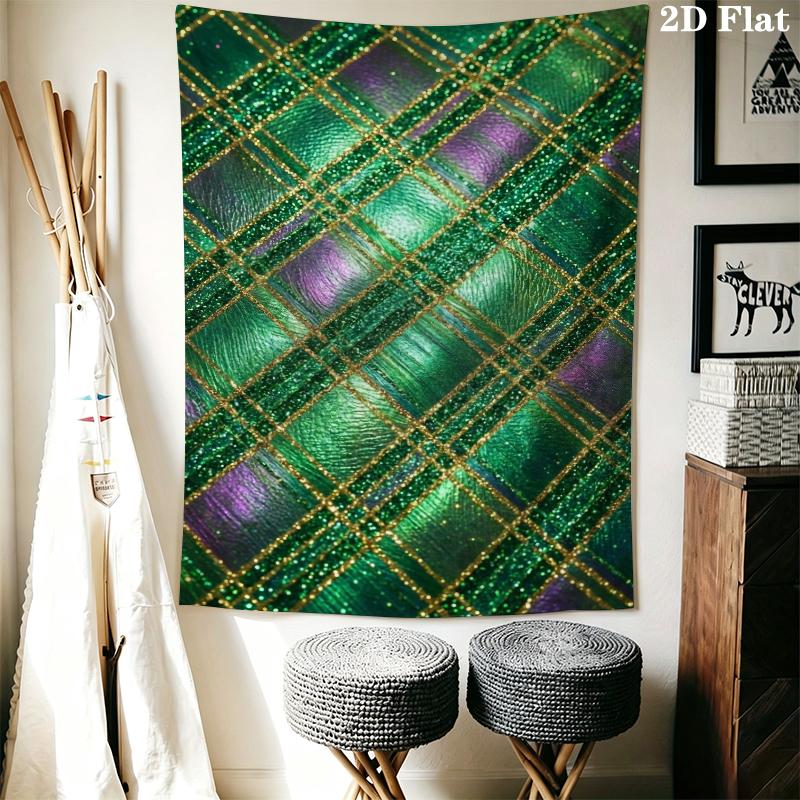St.Patrick's Day Wall Tapestry Aesthetic Wall Hanging Printed Fabric Blanket Decorative Tapestries for Bedroom Living Room Home Decor