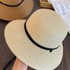 Wide Brim Straw Bucket Hat Summer Visor Cap American Women's Straw Hat  Travel