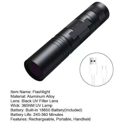 20 Вт Портативный УФ-фонарик 365 нм USB Перезаряжаемый смоляной отверждаемый сухой клей Обнаружение мочи домашних животных Ручная ультрафиолетовая лампа Светодиодный черный свет