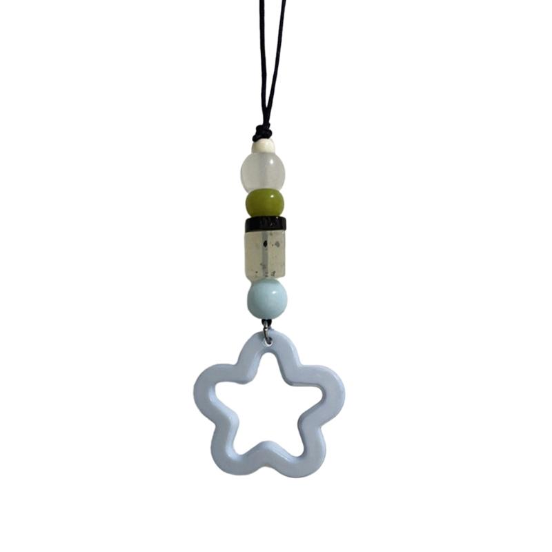 Fashion Five-pointed Star Bead Hanging Pendant Sweet Cool Phone Strap Bag Decoration Hanging Lanyard for Girls Women