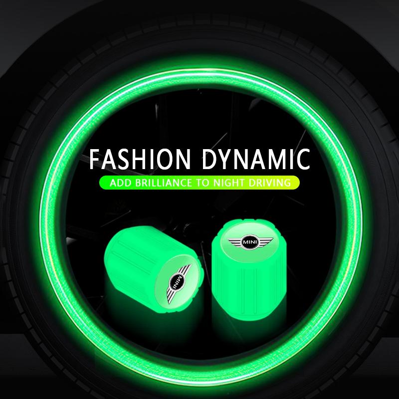 Светящиеся колпачки клапанов шин автомобиля Флуоресцентные колпачки для шин колес мотоцикла для Mini Cooper One S Clubman R50 R53 R56 R60 F55 F56 R57 R58 R59