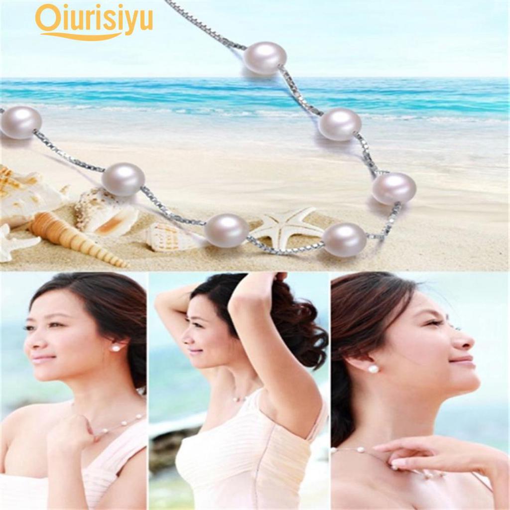 Women Faux Pearl Charm Pendant Chain Choker Short Necklace Jewelry Fashion Jewelry