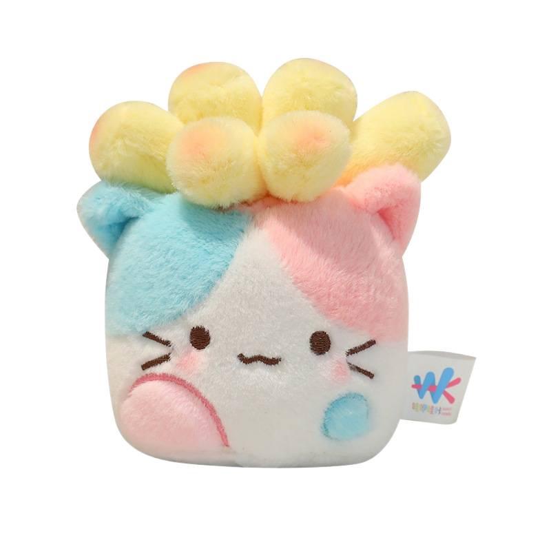 Cute Calico Cat Plush Toy Potted Plant Ornament