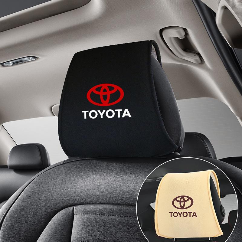CKMY4 1Pcs Car Headrest Cover Seat Head Pillow Neck Headrest Cover Car Stying for Toyota Camry RAV4 Avensis auris hilux Corolla