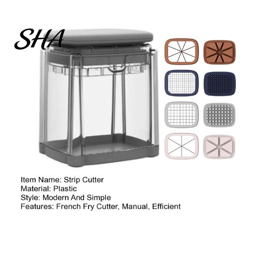 Onion And Potato Chopper French Fry Cutter, with Large-Capacity Visible Box, Stainless Steel Blades Vegetable Strip Cutter Quick Press Cutting