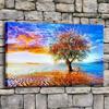 Solid Wood Frame Unique Landscape Tree Poster Modern Home Decor Living Room Or Bedroom Wall Artwork 1 Piece Lonely Colorful Tree Canvas Print Dra