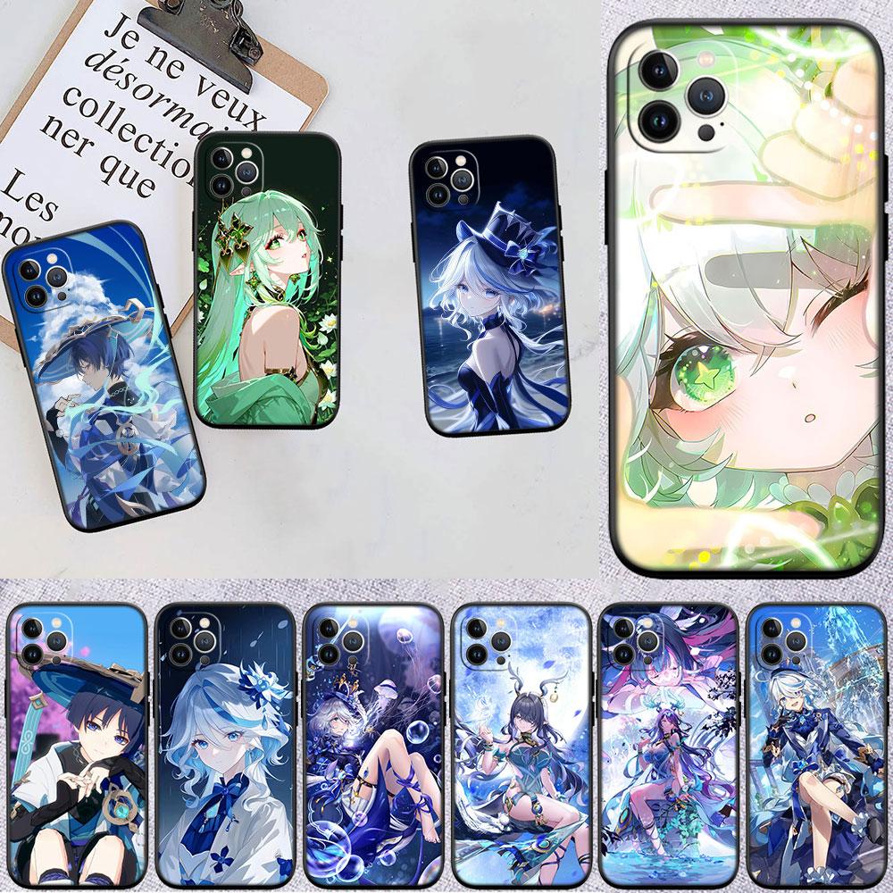 LO48 Genshin Impact Фурина Этер Мягкий силиконовый чехол для телефона для iPhone 16 15 14 13 12 Pro Max Plus Mini