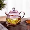 One Person Pink 200ml Small Glass Teapot Tea Utensils Heat-resistant Green Tea Flower Tea Pot Tea Maker Kungfu Tea Set