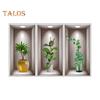 3Pcs/Set Wall Stickers Self Adhesive Screen Layout PVC Durable Vivid Flower Vase Wall Stickers Home Decor