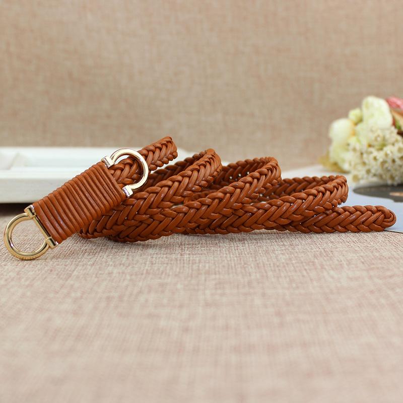 Women'S Spring And Summer Dress Retro Decorative Thin Belt Buckle Woven Belt Women'S Waist Chain