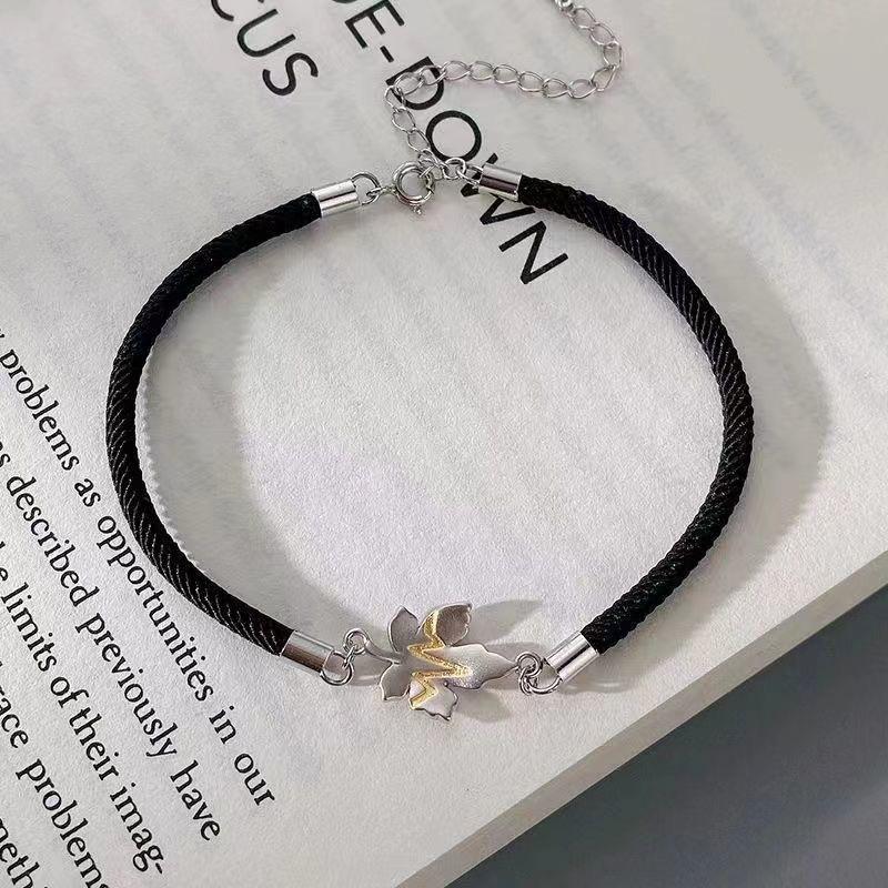 1шт. Браслет из кленового листа для влюбленных Ins Wind Niche Senior Hand Rope Подарочные украшения на День святого Валентина