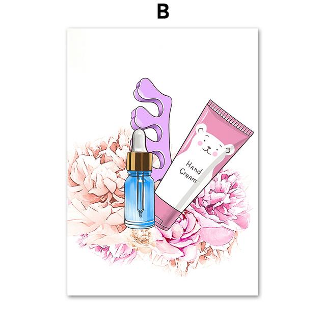 Ножницы для маникюрного салона, розовая настенная живопись на холсте, постеры и принты на скандинавскую тематику, настенные панели для комнаты, декор для салона красоты,