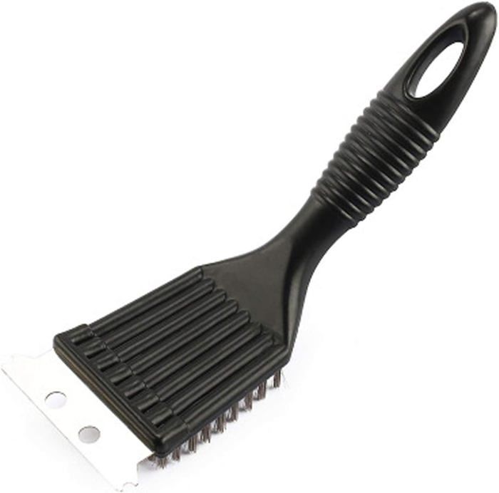 Brosse de nettoyage pour barbecue - WENDD - 4 pièces - Acier inoxydable - Noir
