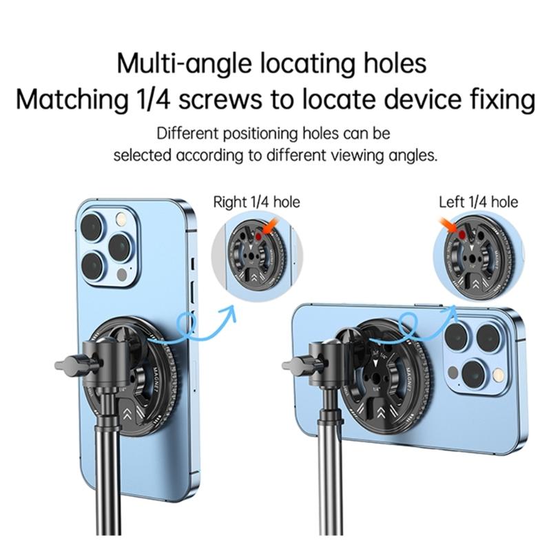Универсальный магнитный адаптер для телефона с креплением «холодный башмак» и резьбой 1/4 дюйма для кронштейна штатива камеры, держатель для телефона из алюминиевого сплава