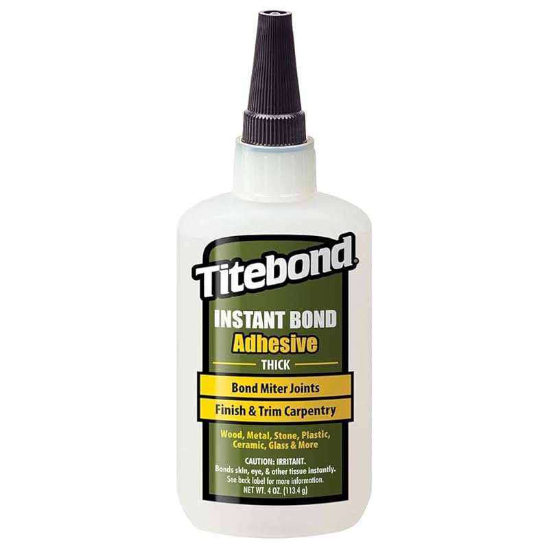 Titebond Instant Bond Thick Adhesive, 8-second Bond, Home Repair, Woodworking, Crafts, Moldings, Picture Frames, 4 Oz. 6222