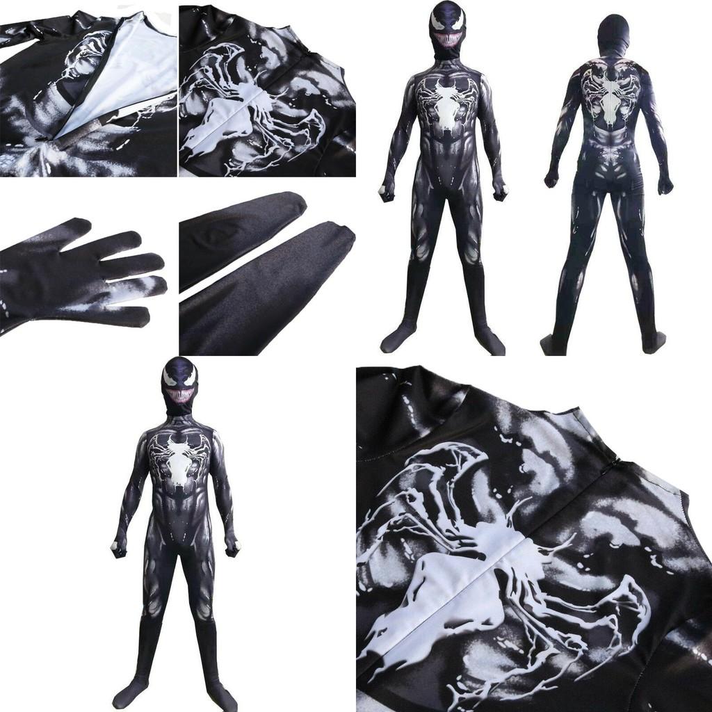 Venom Spider-man Cosplay Costume Jumpsuit With Exquisite Design And Breathable Fabric For Kids And Adults