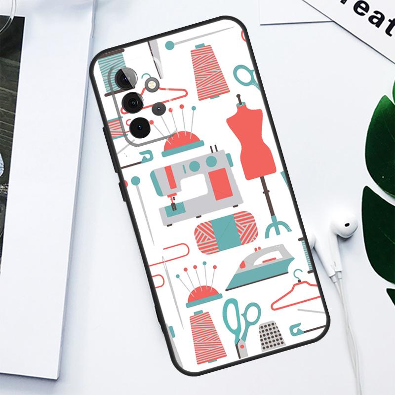 Чехол для телефона Samsung Galaxy A55 A54 A35 A15 A34 A14 A53 A33 A13 A05 A06 A16 A22 A32 A52 с рисунком швейная машина