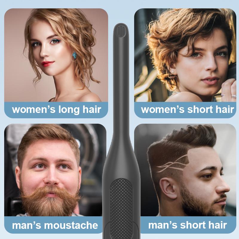 Выпрямитель для волос унисекс, утюжок для волос против ожогов, портативные выпрямляющие бигуди для коротких волос 2 в 1, утюжок для выпрямления бороды с защитой от вьющихся волос