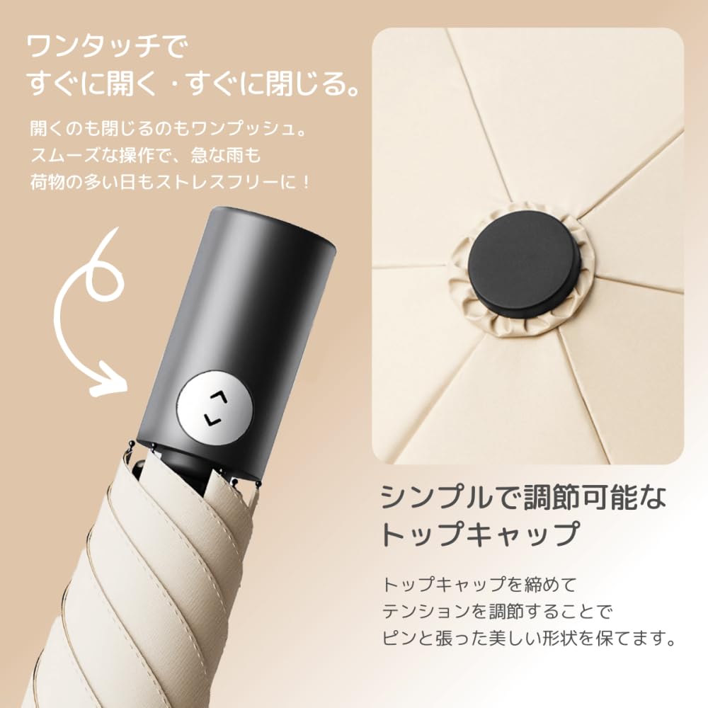 BELLA BEAUTE Складной Солнечный Автоматический Доступен в 2 Больших УФ Тепло и Свет 6 Усиленный Тонкий Водоотталкивающий Компактный Зонт для Хранения, Зонт, Открыть/Закрыть,