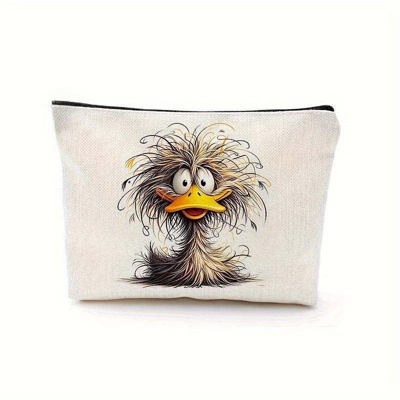 Cute Cartoon Animal Design Cosmetic Pouch,Zippered Makeup Bag, Casual Large Capacity Travel Toiletry Organizer Bags