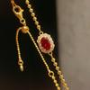 Трансграничный Бестселлер Женский Браслет из Серебра S925 с Покрытием 18K Золотом с Синтетическими Рубинами Цвета Голубиной Крови Современный Минималистичный