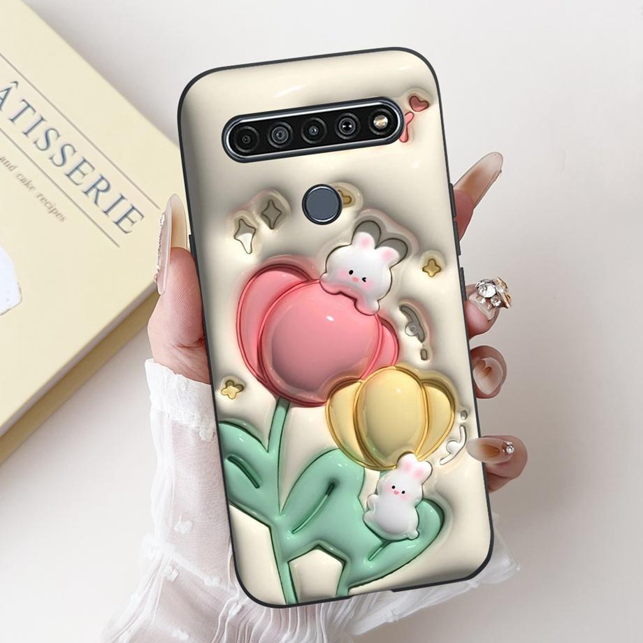 Для LG K41s K51s K52 Q52 K61 Q61 K62 K22 2020 Чехол для телефона Задняя крышка Мягкий матовый силикон Тонкий Fundas Милый Панда Кролик Цветок