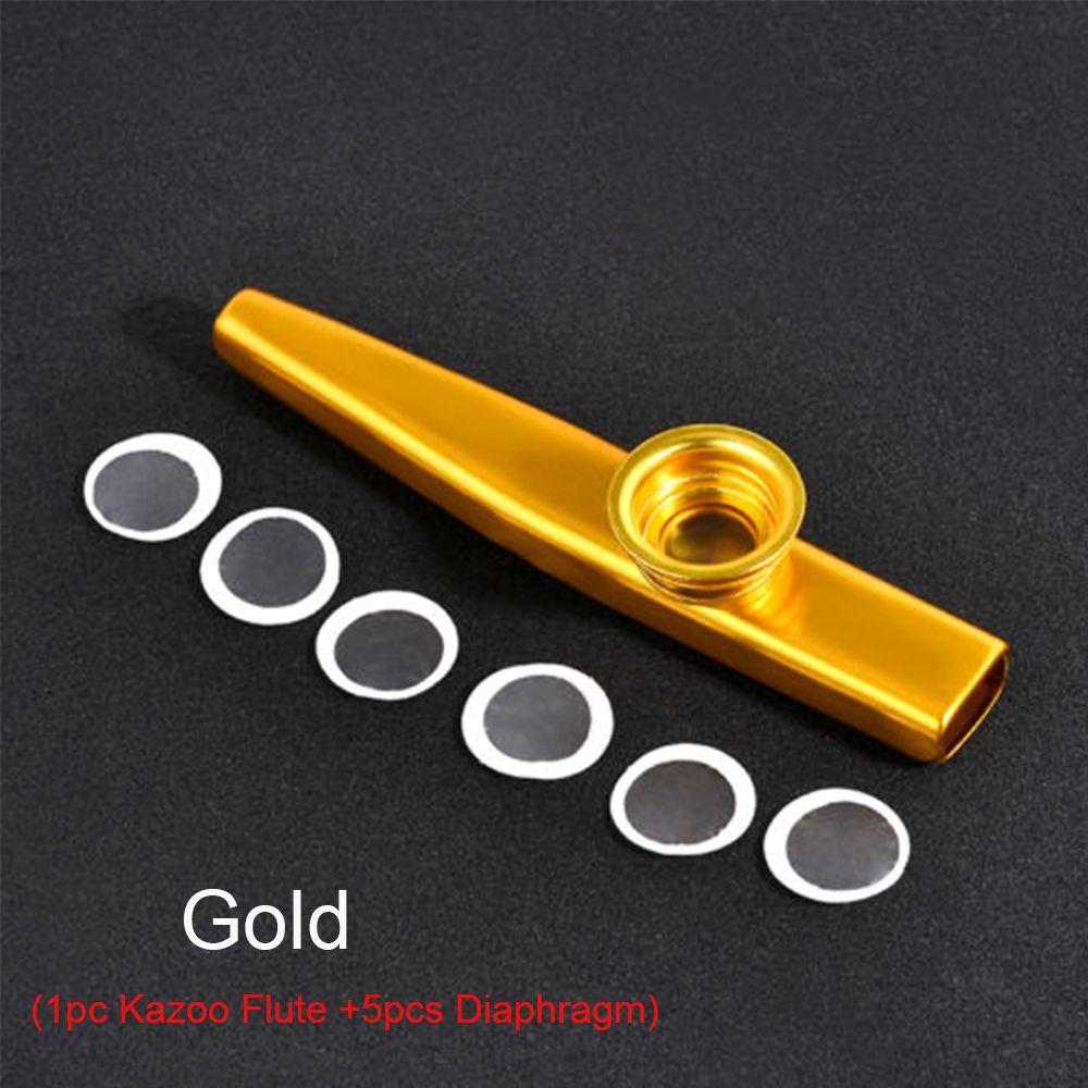 Party Aluminum Gift Children Kids Kazoo Flute 5 Pcs Diaphragm Harmonica Metal