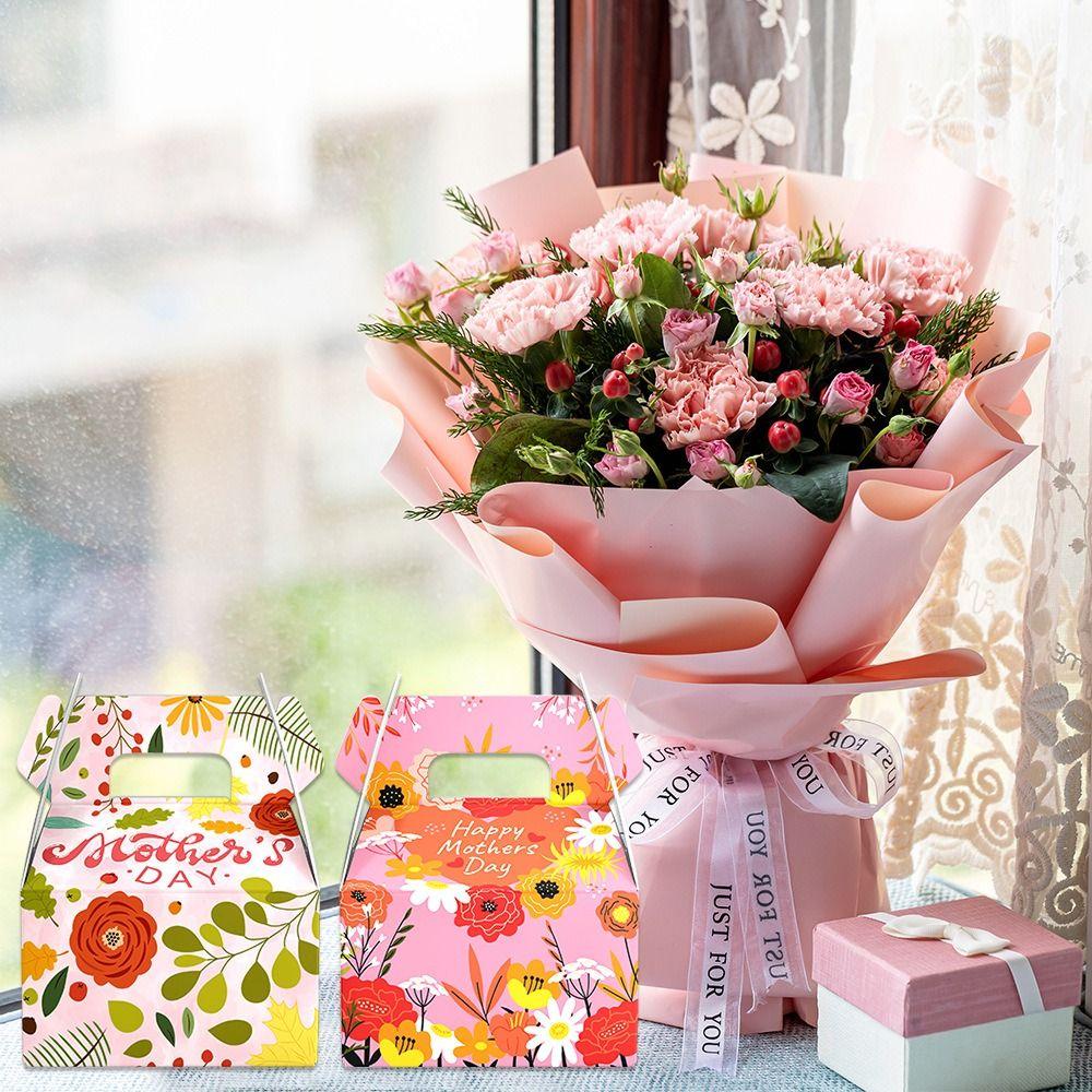 6pcs Colorful Mother's Day Gift Boxes Cartoon Gift Packaging Boxes  Home Party Decor
