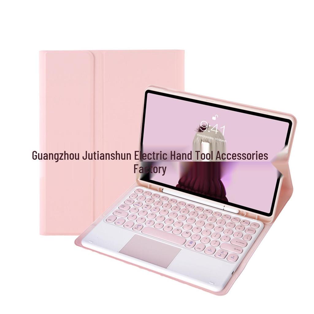 Bluetooth Keyboard Protective Case with Pen Slot for Samsung Galaxy S7, S8, S9, FE, and S10 Lite - Round Cap Touch & TPU Soft Shell