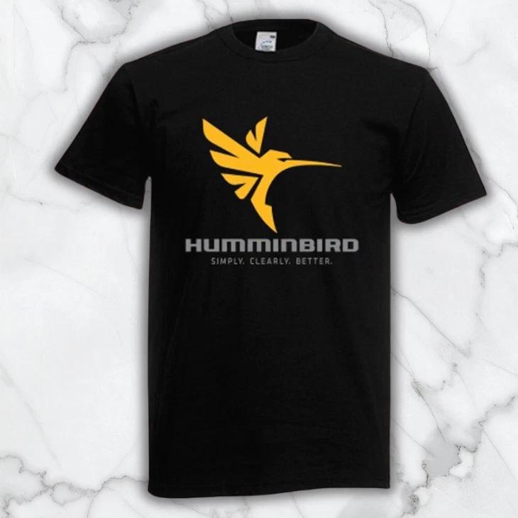Мужская черная футболка с графическим принтом Humminbird Fishing Бесплатная доставка