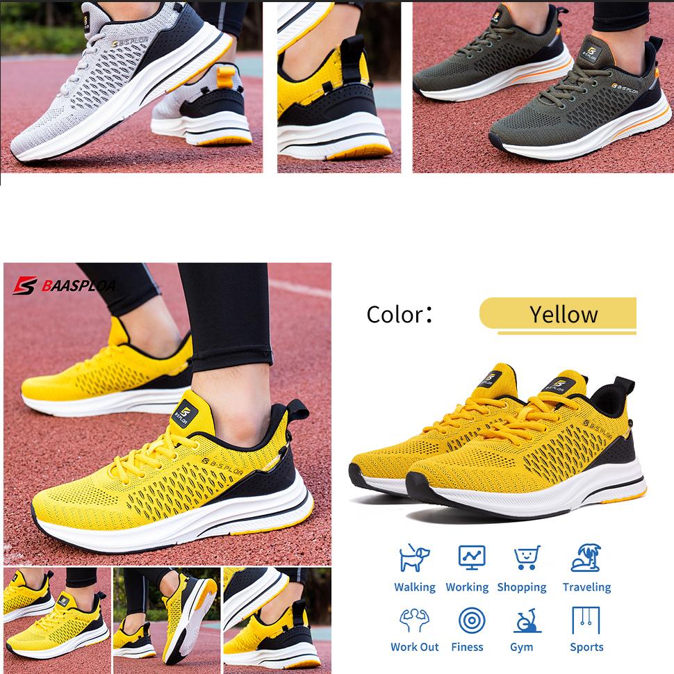 BAASPLOA Мужская обувь, вязаная повседневная прогулочная обувь, дышащие модные кроссовки, оригинальные легкие амортизирующие мужские теннисные туфли