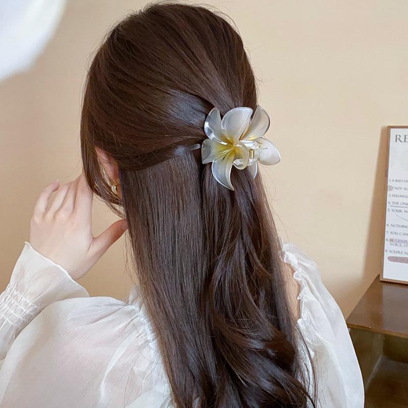 Новые праздничные женские заколки-клипсы Sweet Gradient Clip Plumeria wer Shape Barrettes Summer Girls Hair Accessories