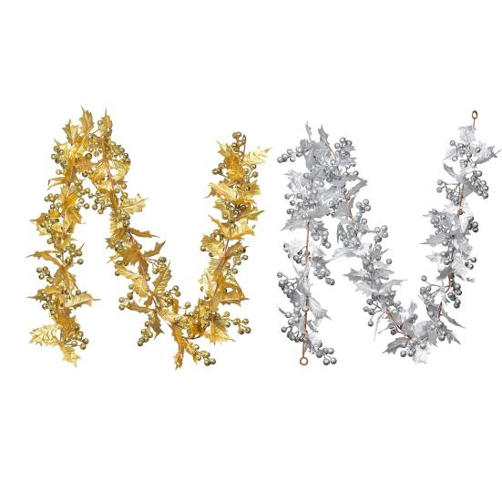 Рождественский блестящий лист-трость, праздничный имитационный дизайн, кулон, декоративный, экологически чистый, золотой, серебряный, декор из ротанга