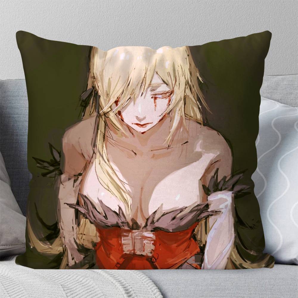 Kizumonogatari Anime Kiss Shot Pillow Case Fashion Square Pillowcase Bedroom Sofa Room Ins Decoration Leisure