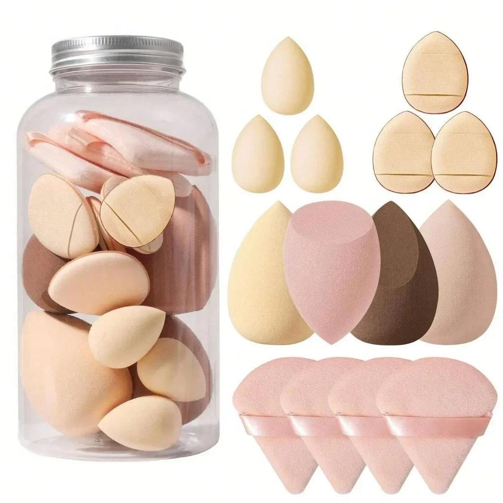 12 14 шт. Спонж для макияжа Блендер Яйцо красоты для нанесения тональной основы Пудры с бутылочкой для хранения Пуховка Набор спонжей для макияжа
