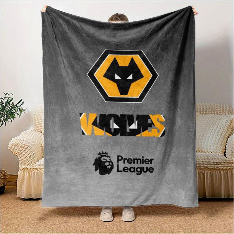 Wolverhampton Wanderers Print Flannel Blanket, High quality Comfortable for All Seasons, Home Decor, Warmth and Comfort, Perfect for Christmas Gifts