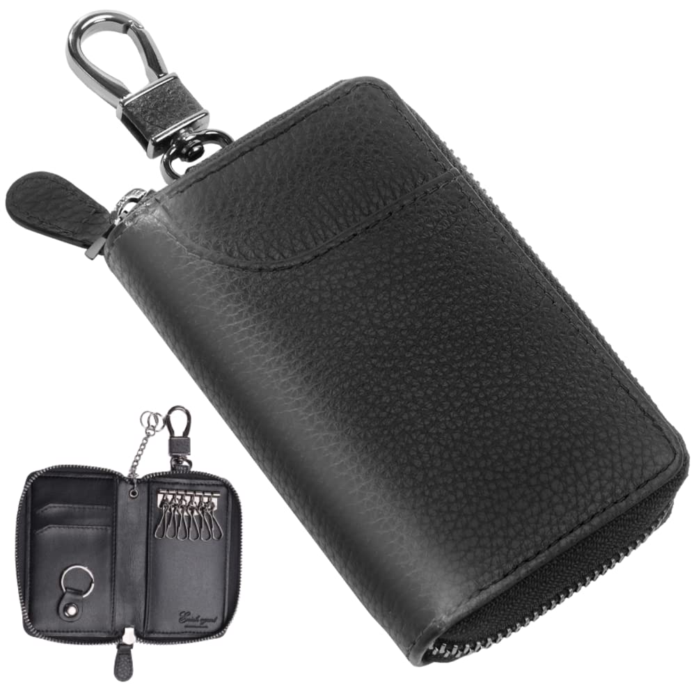 On Genuine Leather Key Case for 6 Rows of Smart Card Carabiner Italian High Quality Cowhide X [Enich Agent] [Posted GOODA] Men, Keys, Storage,