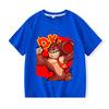 Donkey Kong Bananza 100% Cotton Children's T-shirt Cartoon Print Tees 2-12Y Cool Boys Girls Short Sleeve O-neck Kids Tops Summer