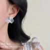 Light Luxury Heavy-Duty Shiny Floral Earrings: Artistic Retro Style Stud Earrings with High-End Feel for Brides
