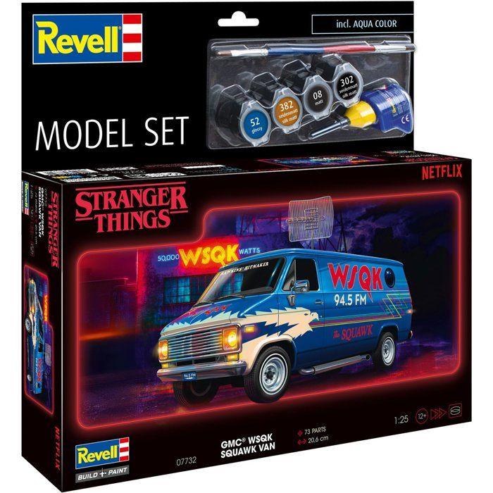 Maquette de voiture - REVELL - Model Set - Stranger Things - GMC® WSQK Squawk Van - Avec colle, peintures et accessoires