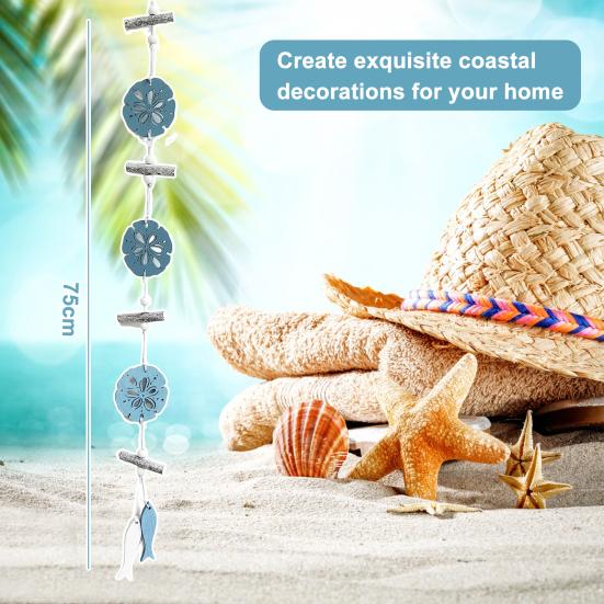 Starfish Wall Pendant with Cotton Rope Simple Installation Beach Theme Rustic Nautical Sea Star Fish Hanging Ornament