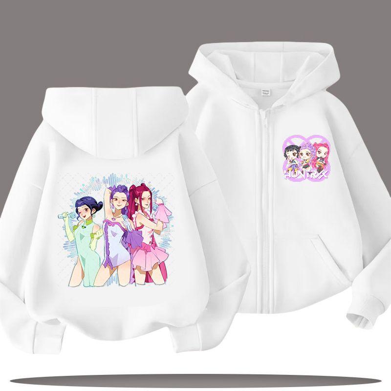 KPop Demon Hunters Zipper Hoodies for Boys and Girls, Children's Fashion Sweatshirts
