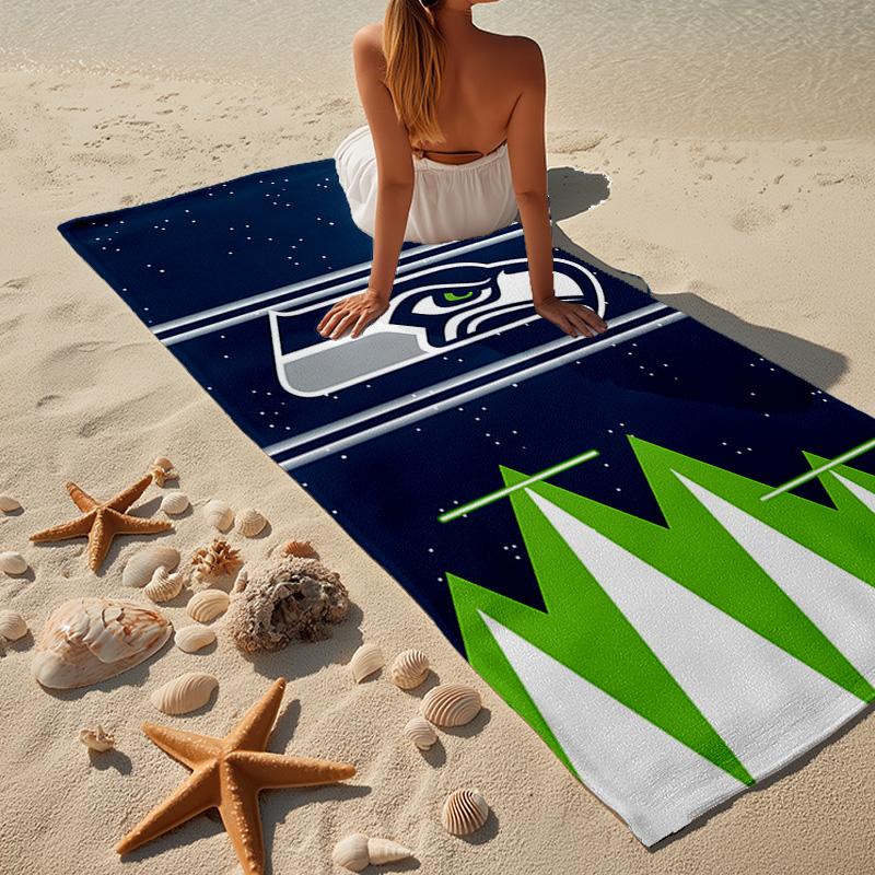 Seahawks Team Spirit Microfiber Beach Towel, Lightweight And Quick-Dry, for Summer Travel, Beach Essential, Swimming Pool