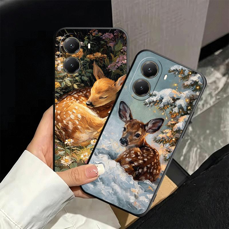 Sika Deer Elk Animal Soft Phone Case for Xiaomi Poco X5 X6 X7 X8 Pro Max X3 F7 F8 Ultra M8 M7 M6 M5 Redmi 15 15C 14C 13C 12C X4