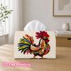 1pc 2D Flat Printed 17.78X10.92X12.95cm Tissue Box Colorful Rooster Suitable for Tissues/Roll Paper/Napkins CJH528S111