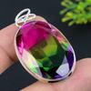 Bi-Color Tourmaline Gemstone 925 Sterling Silver Gift Jewelry Pendant 2.05"