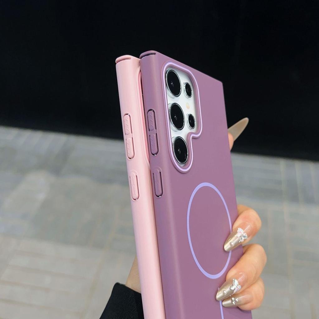 Для Samsung Galaxy S26 Ultra Чехол Жесткий ПК Магнитный Беспроводная зарядка Защитная задняя крышка Для samsung S26 S25 S24 S23 S22 Plus FE