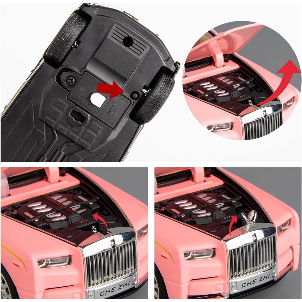 1/32 масштабная модель автомобиля Rolls-Royce Phantom, игрушечный автомобиль из цинкового сплава со звуком и светом для детей, подарок для мальчиков и девочек